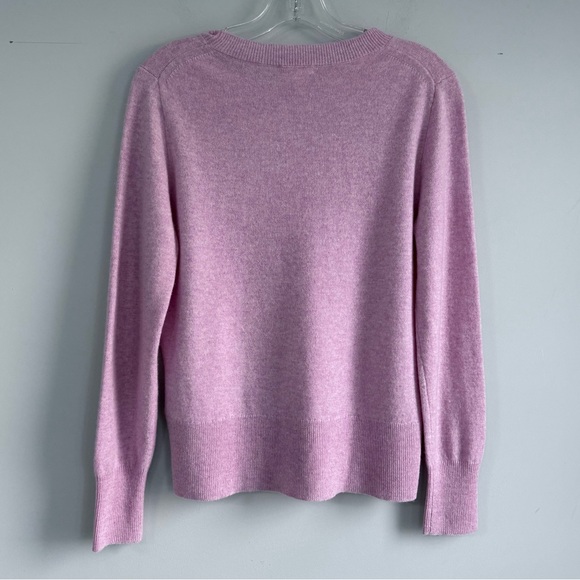 J. Crew Cashmere Classic Fit Crewneck Sweater with Embroidery Pink XS BA402 - Picture 5 of 13